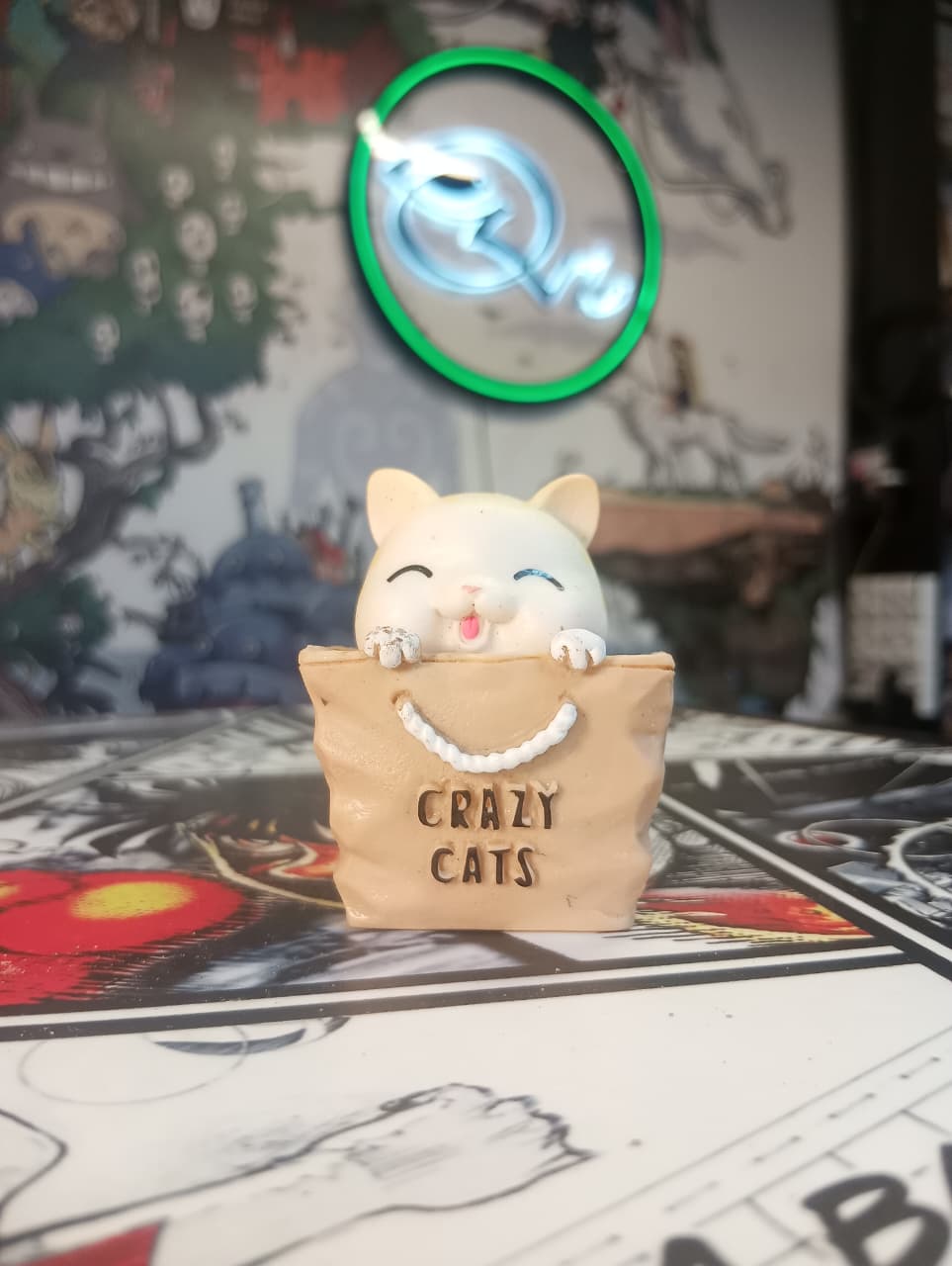 Crazy Cats Figure in Bag | Cute Resin Cat Collectible