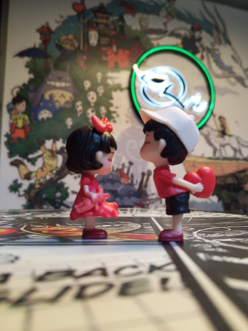 Cute Anime Couple Mini Figure Set | Car Desk Decoration Gift
