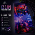Escape The Ordinary Premium Extended Mouse Pad | Qrio Shop Neon City Gaming Desk Mat 3MM