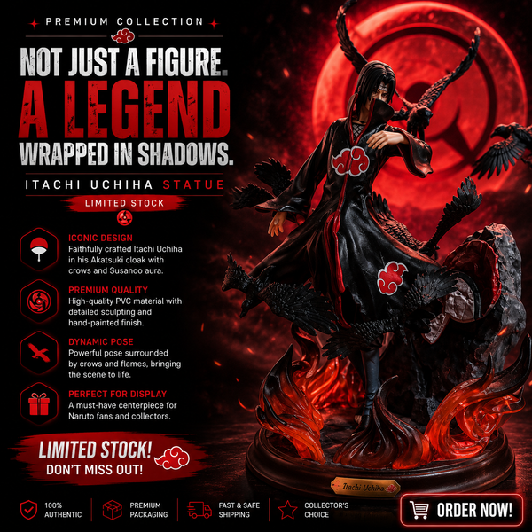 Itachi Uchiha Action Figure | Itachi Premium PVC Action Figure Collectible with Crows