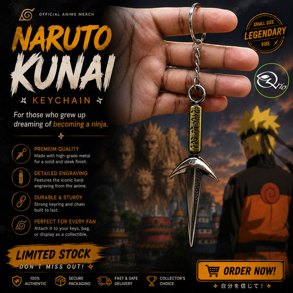 Naruto Kunai Metal Keychain | Official Anime Merch Collectible Accessory
