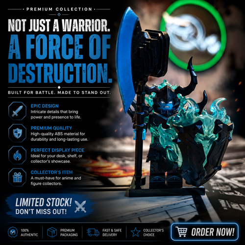 Solo Leveling Iron Lego Figure | Premium ABS Anime Collectible Mini Figure with Display Base