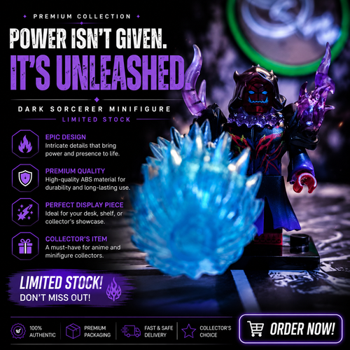 Dark Sorcerer Legofigure | Solo Leveling Premium ABS Anime Collectible Mini Figure with Display Base